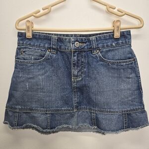 Y2K Micro Mini Low Rise Denim Skirt Size 2 Grunge Vintage Old Navy